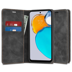 Husa piele Motorola Moto E22s Techsuit Confy Cover, negru