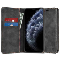 Husa piele iPhone 11 Pro Max Techsuit Confy Cover, negru