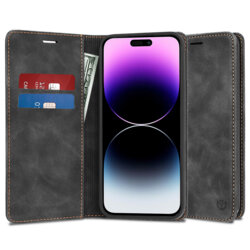 Husa piele iPhone 14 Pro Max Techsuit Confy Cover, negru