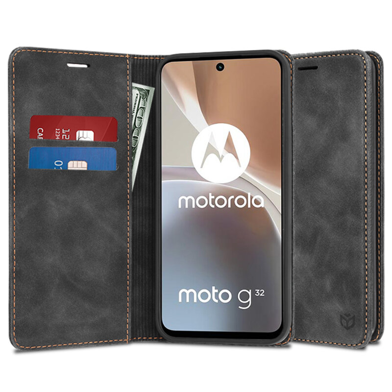 Husa piele Motorola Moto G32 Techsuit Confy Cover, negru