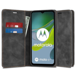 Husa piele Motorola Moto E13 Techsuit Confy Cover, negru