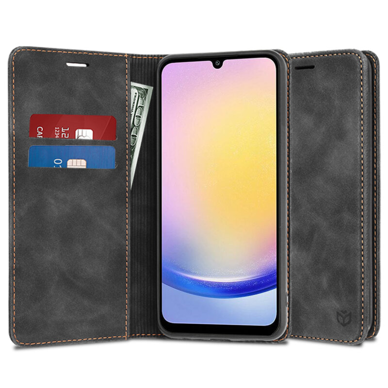 Husa piele Samsung Galaxy A25 5G Techsuit Confy Cover, negru