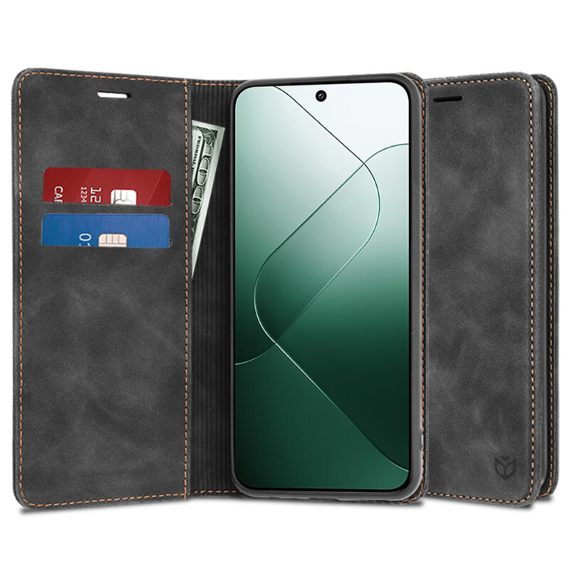 Husa piele Xiaomi 14 Techsuit Confy Cover, negru