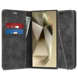Husa piele Samsung Galaxy S24 Ultra Techsuit Confy Cover, negru