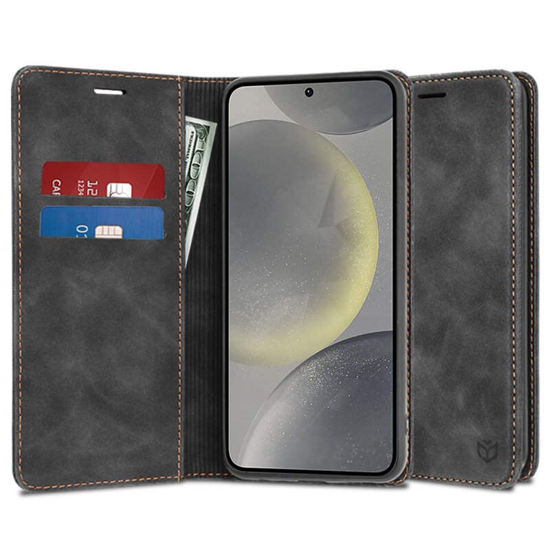 Husa piele Samsung Galaxy S24 Techsuit Confy Cover, negru