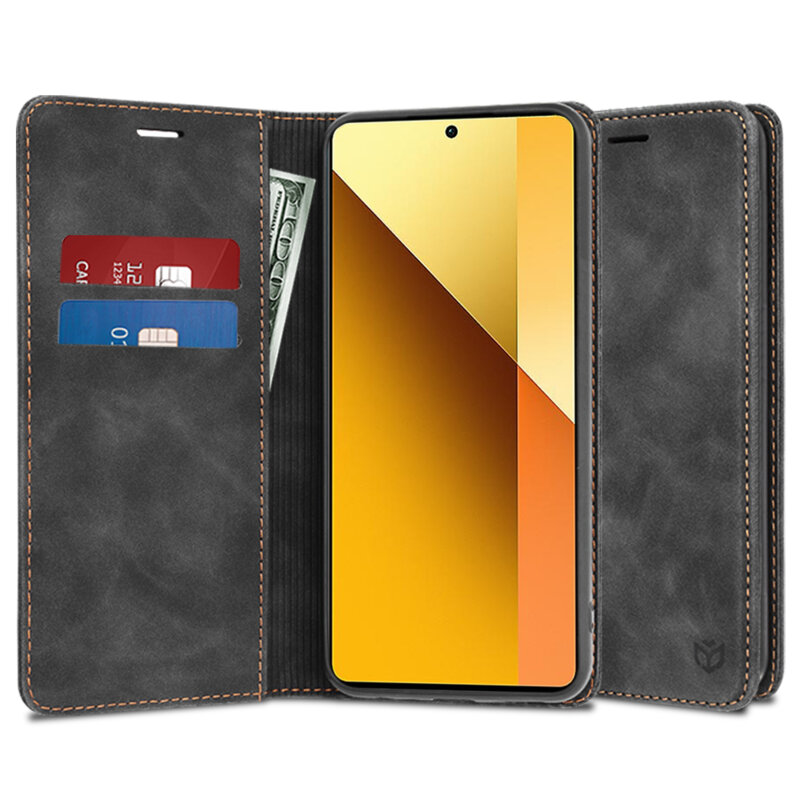Husa piele Xiaomi Redmi Note 13 5G Techsuit Confy Cover, negru