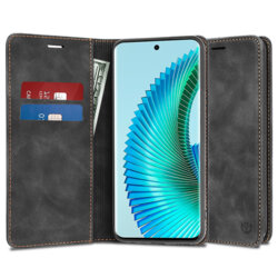 Husa piele Honor Magic6 Lite Techsuit Confy Cover, negru