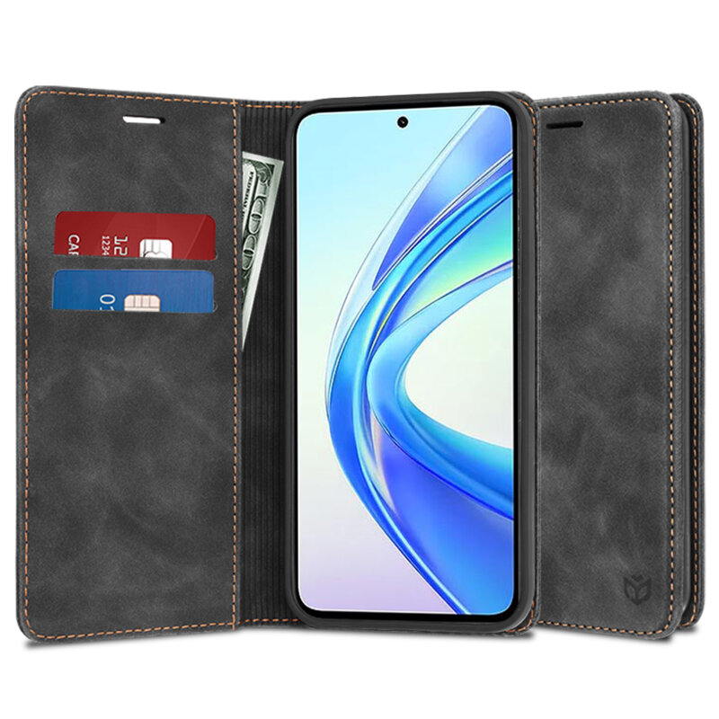 Husa piele Honor X7b Techsuit Confy Cover, negru