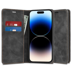 Husa piele iPhone 14 Pro Techsuit Confy Cover, negru