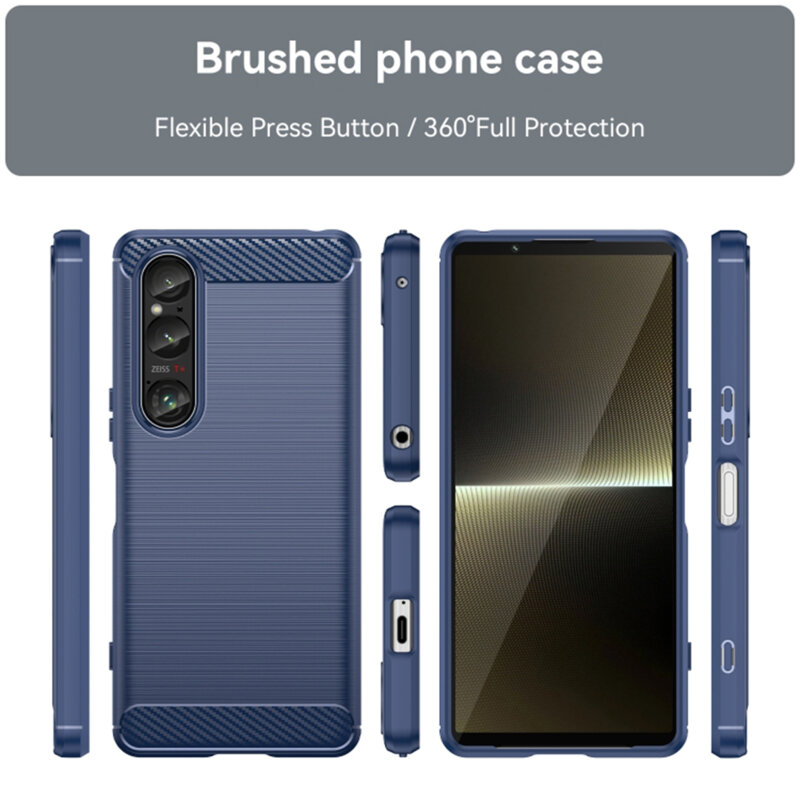 Husa Sony Xperia 1 VI Techsuit Carbon Silicone, negru