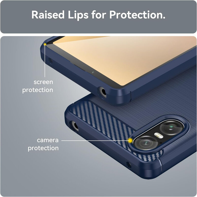 Husa Sony Xperia 10 VI Techsuit Carbon Silicone, negru