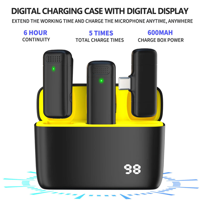 [Pachet 2x] Lavaliera wireless Type-C Techsuit LW3, negru