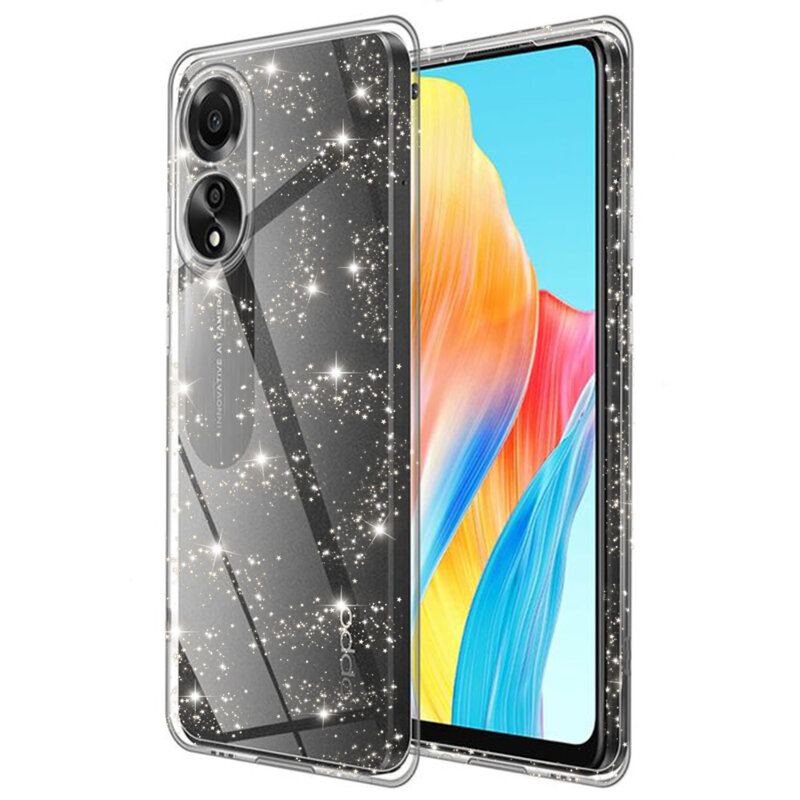 Husa sclipici Oppo A78 4G Techsuit SparkleSkin, transparenta