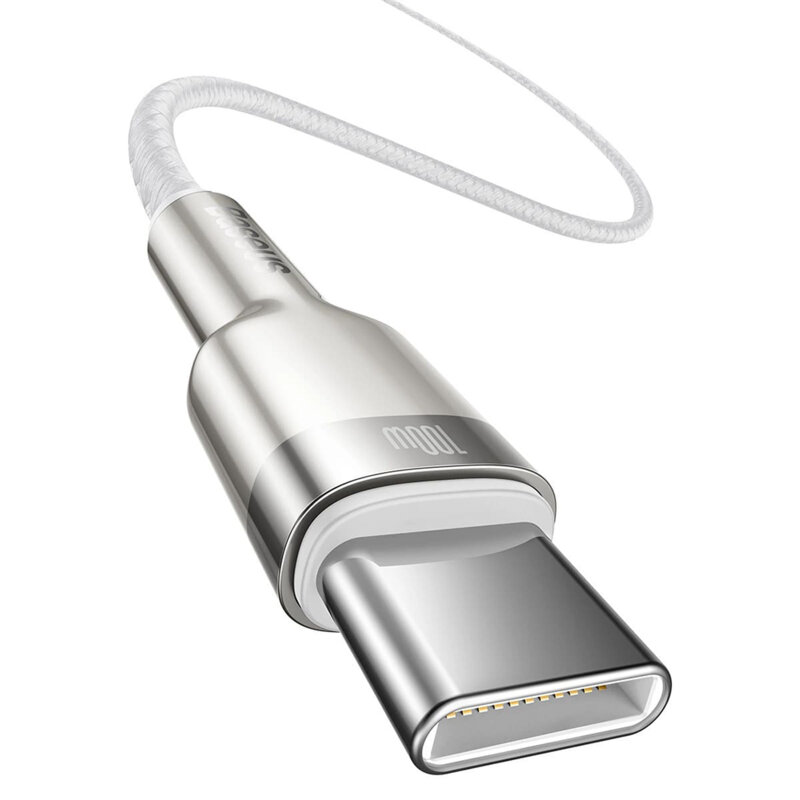 Cablu date Type-C Baseus, 100W, 480Mbps, 1m, alb, CATJK-C02