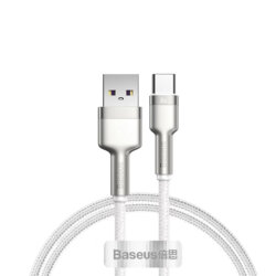 Cablu date Fast Charging USB, Type-C Baseus, 1m, alb, CAKF000102
