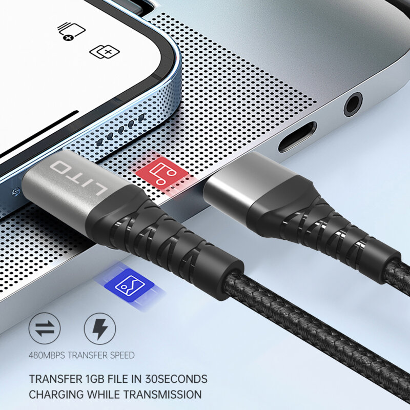 Cablu date USB la Type-C Fast Charge, 2.4A, 1m Lito LD08T