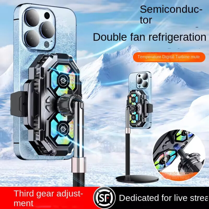 Cooler telefon iPhone cu doua turbine Techsuit, negru, SL22