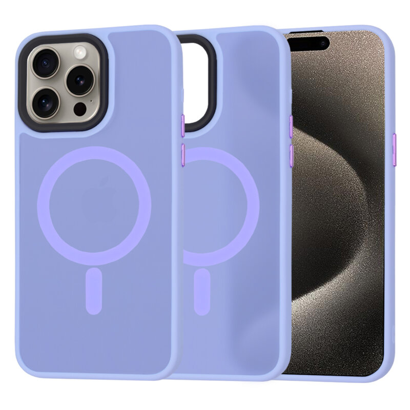 Husa iPhone 15 Pro Max Techsuit HaloFrost MagSafe Series, mov deschis