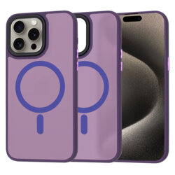 Husa iPhone 15 Pro Max Techsuit HaloFrost MagSafe Series, mov inchis