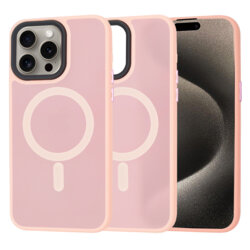 Husa iPhone 15 Pro Max Techsuit HaloFrost MagSafe Series, roz