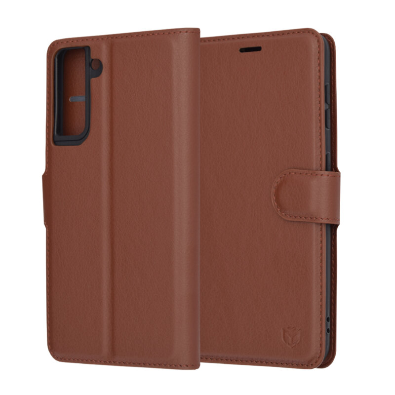 Husa Samsung Galaxy S21 5G Techsuit Leather Folio, maro