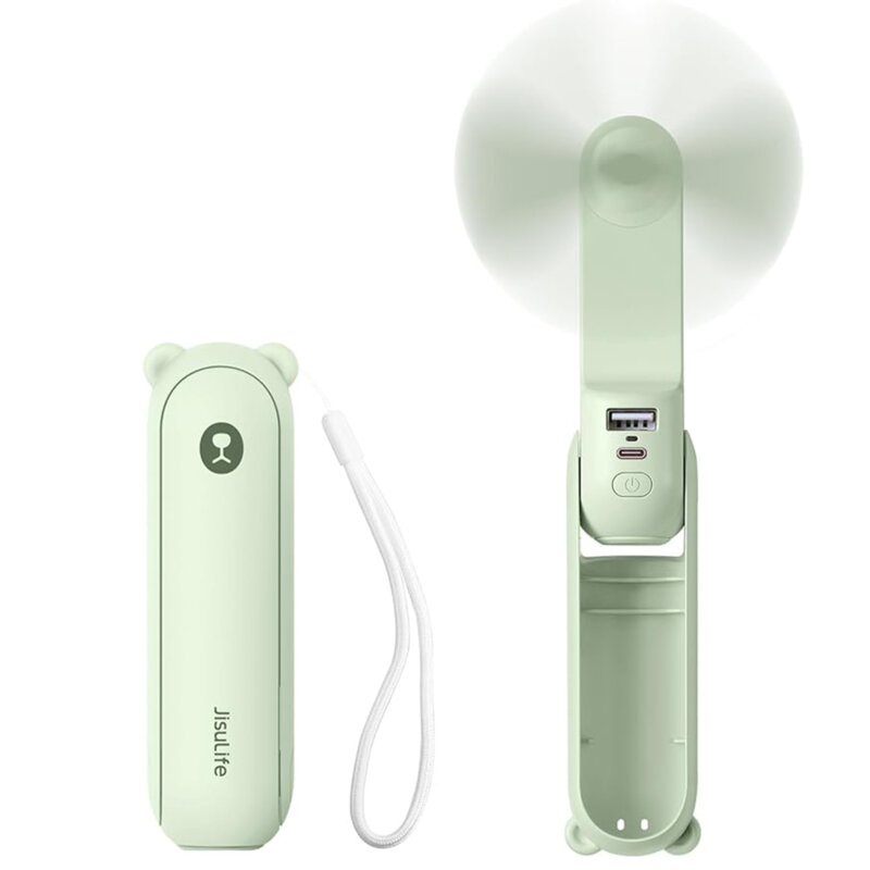 Mini ventilator portabil cu acumulator JisuLife F8, verde