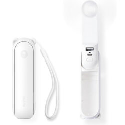 Mini ventilator portabil cu acumulator JisuLife F8, alb