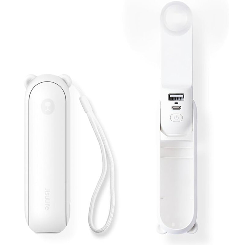 Mini ventilator portabil cu acumulator JisuLife F8, alb