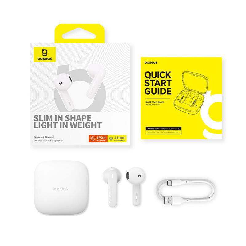 Casti wireless waterproof, half-in-ear Baseus Bowie E16, negru