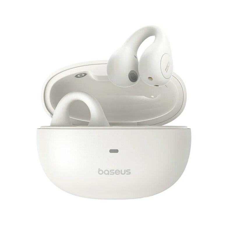 Casti sport open-ear Bluetooth, TWS Baseus AirGo AS01, alb
