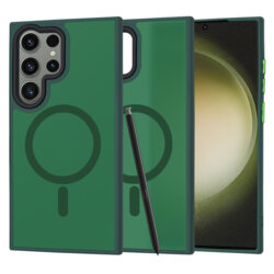 Husa Samsung Galaxy S23 Ultra Techsuit HaloFrost MagSafe Series, verde inchis
