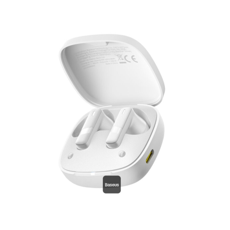 Casti Bluetooth TWS Noise Cancelling Baseus Bowie E20, alb