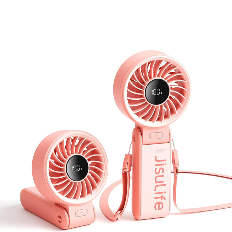 Mini ventilator birou portabil JisuLife 3600mAh, roz, Life7