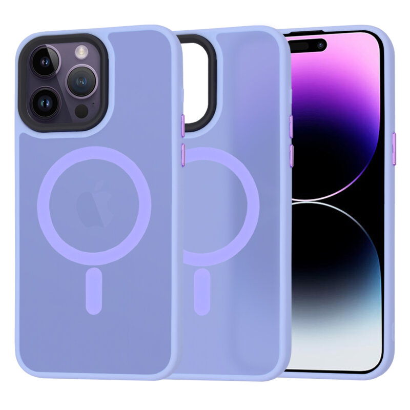 Husa iPhone 14 Pro Max Techsuit HaloFrost MagSafe Series, mov deschis