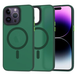 Husa iPhone 14 Pro Max Techsuit HaloFrost MagSafe Series, verde inchis