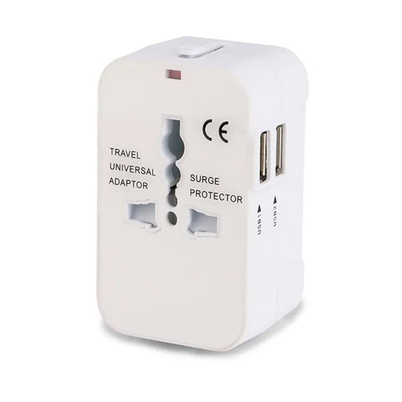 Adaptor priza EU la US, UK, AUS, 2 x USB, Techsuit, HHT202
