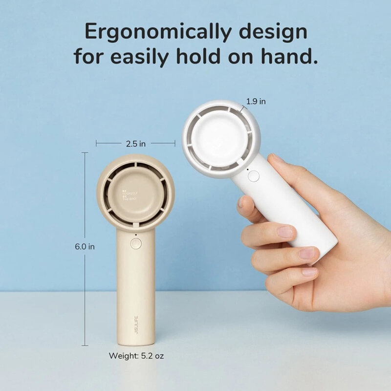 Mini ventilator USB-C premium de birou JisuLife, alb, FA43