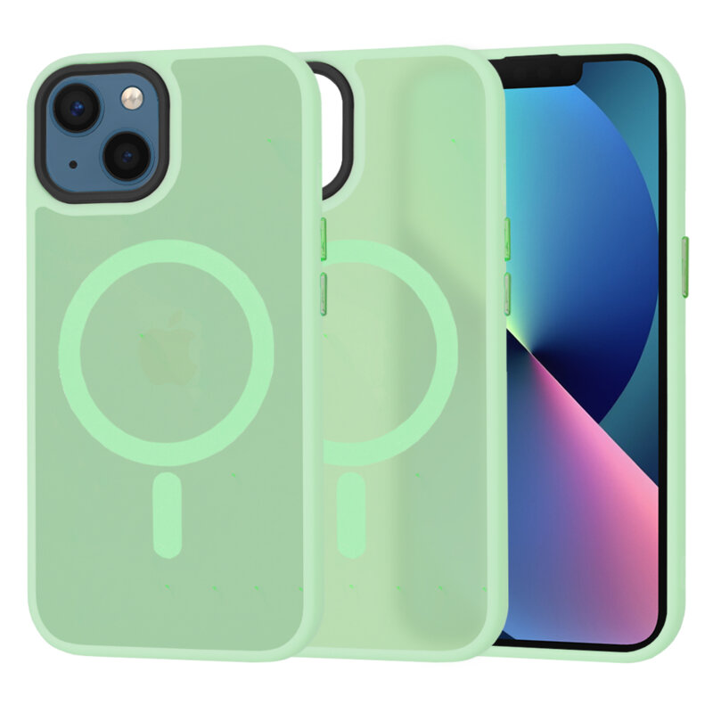 Husa iPhone 13 Techsuit HaloFrost MagSafe Series, verde deschis