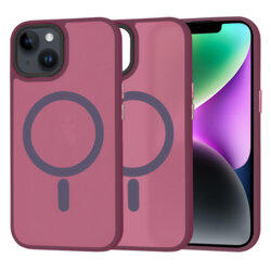 Husa iPhone 14 Techsuit HaloFrost MagSafe Series, bordo