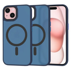Husa iPhone 15 Techsuit HaloFrost MagSafe Series, bleumarin