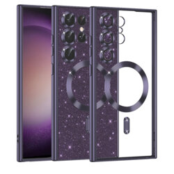 Husa premium Samsung Galaxy S23 Ultra Techsuit Luxury Glitter MagSafe, mov
