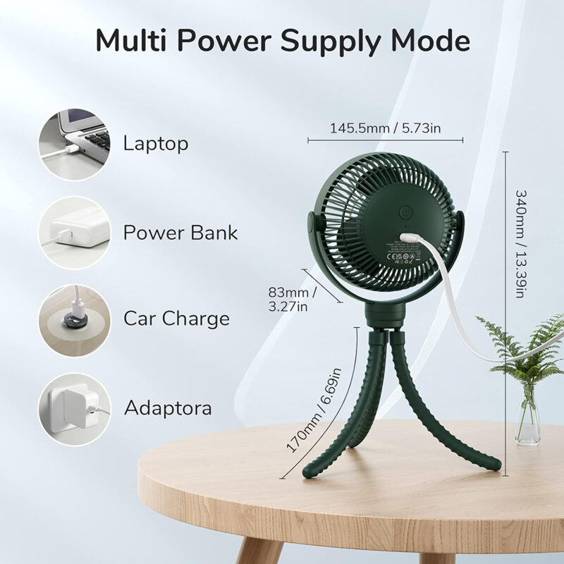 Ventilator de masa portabil premium JisuLife, alb, FA24