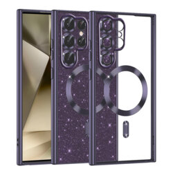 Husa premium Samsung Galaxy S22 Ultra 5G Techsuit Luxury Glitter MagSafe, mov