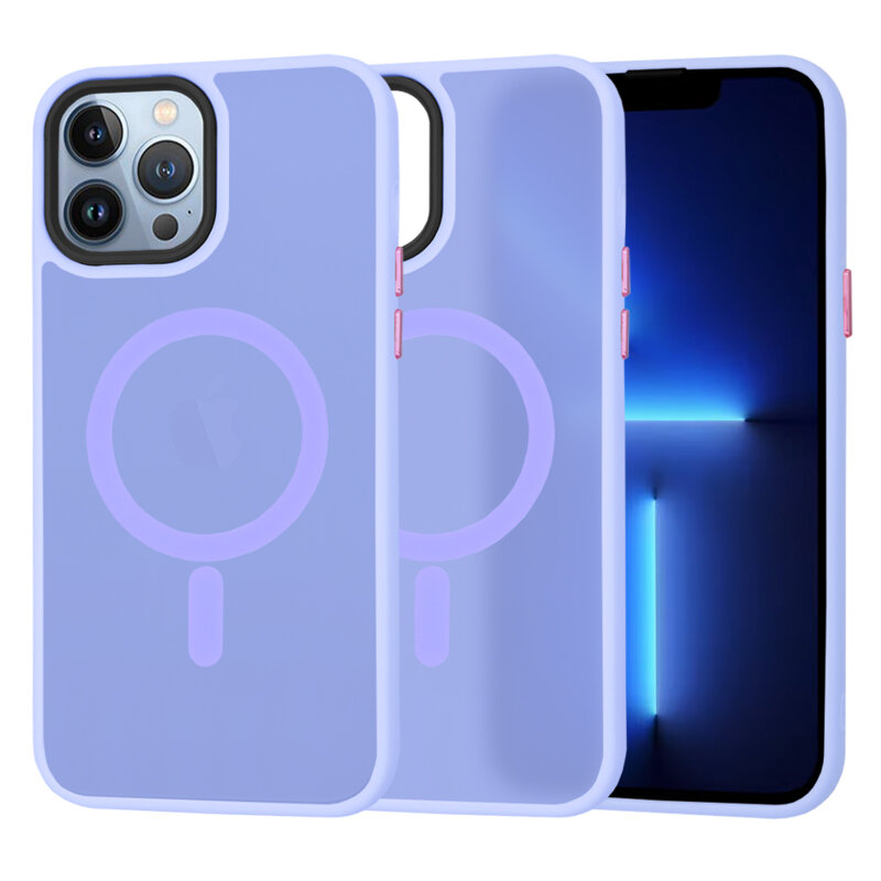 Husa iPhone 13 Pro Max Techsuit HaloFrost MagSafe Series, mov deschis