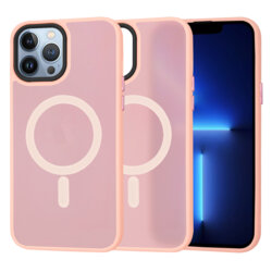 Husa iPhone 13 Pro Max Techsuit HaloFrost MagSafe Series, roz
