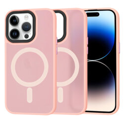 Husa iPhone 14 Pro Techsuit HaloFrost MagSafe Series, roz