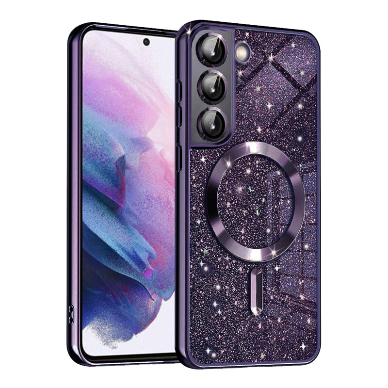 Husa premium Samsung Galaxy S21 FE 5G Techsuit Luxury Glitter MagSafe, mov