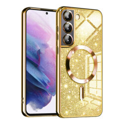 Husa premium Samsung Galaxy S21 5G Techsuit Luxury Glitter MagSafe, auriu