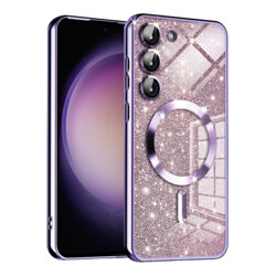 Husa premium Samsung Galaxy S23 Plus Techsuit Luxury Glitter MagSafe, mov deschis