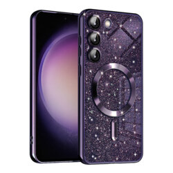 Husa premium Samsung Galaxy S23 Plus Techsuit Luxury Glitter MagSafe, mov